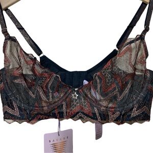 SAVAGE X FENTY SHINING STAR EMBROIDERED UNLINED DEMI BRA